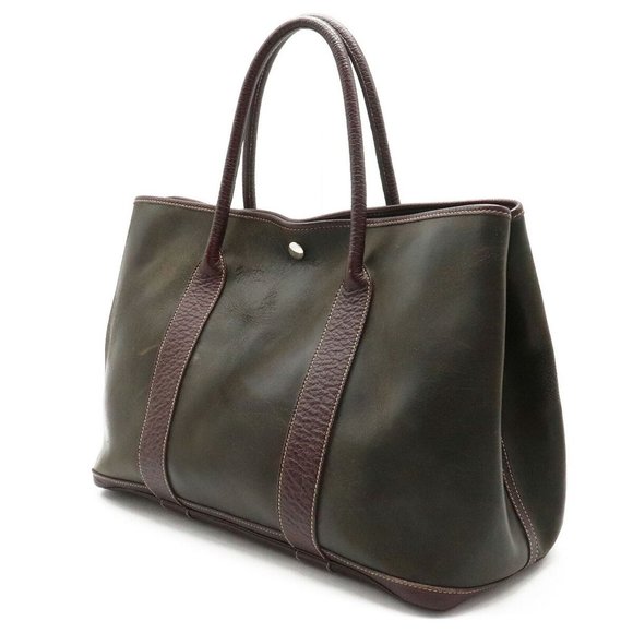 Hermes Garden Party PM Amazonia Tote Bag Authentic Beautiful Bordeaux Color - Picture 2 of 9